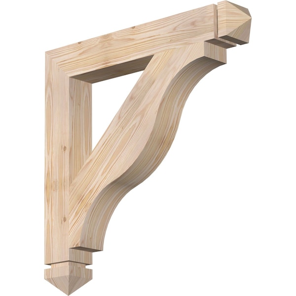 Ekena Millwork Funston Arts & Crafts Smooth Bracket, Douglas Fir, 3 1/2"W x 26"D x 26"H BKT04X26X26FST03SDF - main
